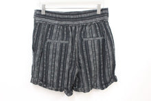 Load image into Gallery viewer, M&S Marks & Spencer Ladies Black Linen Blend Striped Shorts UK8 RRP19.5 NEW