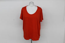 Load image into Gallery viewer, M&S Marks & Spencer Ladies Orange Short Sleeve Voop Neck T-Shirt UK16 RRP15 NEW