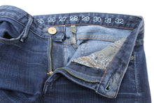 Load image into Gallery viewer, EARNEST SEWN Ladies Blue Zip Fly Cotton Blend Cropped Denim Jeans W24 L27