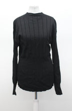 Load image into Gallery viewer, M&S Marks & Spencer Ladies Black Stretch Rib Knit Compact Jumper UK18 RRP45 NEW