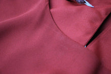 Load image into Gallery viewer, HOBBS Ladies Burgundy Crew Neck Bell 3/4 Sleeved Relaxed Juliana Top UK12 NEW