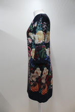 Load image into Gallery viewer, HOBBS Ladies Anoushka Navy Blue Multi Floral 3/4 Sleeve Shift Dress UK10 NEW