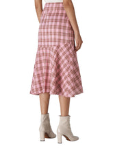 Load image into Gallery viewer, WHISTLES Ladies Pink/Multi Midi Length Check Seersucker Skirt RRP139 UK4 NEW