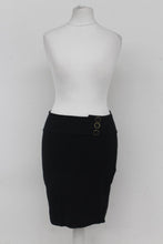 Load image into Gallery viewer, DIVIDED BY H&M Ladies Black Cotton Blend Button Fastened Pencil Skirt UK10
