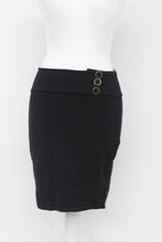 Load image into Gallery viewer, DIVIDED BY H&M Ladies Black Cotton Blend Button Fastened Pencil Skirt UK10