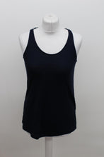Load image into Gallery viewer, M&S Ladies Navy Blue Linen Blend Scoop Neck Sleeveless Vest UK10 RRP12.50 NEW