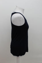 Load image into Gallery viewer, M&S Ladies Navy Blue Linen Blend Scoop Neck Sleeveless Vest UK10 RRP12.50 NEW