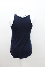 Load image into Gallery viewer, M&S Ladies Navy Blue Linen Blend Scoop Neck Sleeveless Vest UK10 RRP12.50 NEW