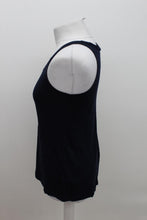 Load image into Gallery viewer, M&S Ladies Navy Blue Linen Blend Scoop Neck Sleeveless Vest UK10 RRP12.50 NEW