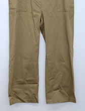 Load image into Gallery viewer, M&S Ladies Camel Beige Cotton Wide Utility Long Leg Trousers UK16 RRP19.50 NEW