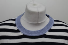 Load image into Gallery viewer, M&S Ladies Navy Blue & White Striped Knitted T Shirt UK16 RRP12.50 NEW