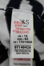 Load image into Gallery viewer, M&S Ladies Navy Blue & White Striped Knitted T Shirt UK16 RRP12.50 NEW