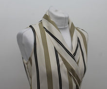 Load image into Gallery viewer, M&S Ladies Beige Striped Sleeveless Collared Wrap Shirt UK10 RRP45 NEW