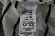 Load image into Gallery viewer, M&S Ladies Ivory & Black Striped Poppy Long Sleeve Blouse Top UK8 RRP25 NEW