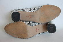 Load image into Gallery viewer, COACH Ladies Black & White Leather Snake-Print Block Heel Pumps Shoes UK6 EU39