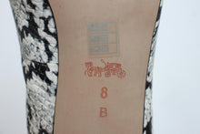 Load image into Gallery viewer, COACH Ladies Black & White Leather Snake-Print Block Heel Pumps Shoes UK6 EU39