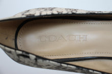 Load image into Gallery viewer, COACH Ladies Black & White Leather Snake-Print Block Heel Pumps Shoes UK6 EU39
