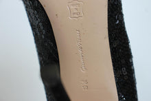 Load image into Gallery viewer, GIANVITO ROSSI Ladies Black Sequin High Heel Peep Toe Pumps Shoes UK3.5 EU36.5