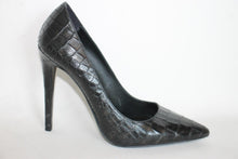 Load image into Gallery viewer, L.K. BENNETT BLACK RIBBON Ladies Black Leather Extra High Pumps Shoes UK7 EU40