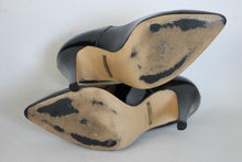 Load image into Gallery viewer, PRETTY SMALL SHOES Ladies Black Patent Cone Heel Pumps Shoes UK2 EU35