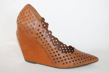 Load image into Gallery viewer, JEAN-MICHEL CAZABAT Ladies Brown Leather Wedge Heel Pumps Shoes UK5 EU38
