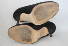 Load image into Gallery viewer, GINA Ladies Black Velvet High Heel Round Toe Pumps Shoes UK3 EU36