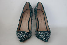 Load image into Gallery viewer, JEAN-MICHEL CAZABAT Ladies Teal Suede Studded Stiletto Pumps Shoes UK6 EU39