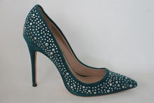 Load image into Gallery viewer, JEAN-MICHEL CAZABAT Ladies Teal Suede Studded Stiletto Pumps Shoes UK6 EU39