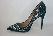 Load image into Gallery viewer, JEAN-MICHEL CAZABAT Ladies Teal Suede Studded Stiletto Pumps Shoes UK6 EU39