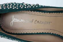 Load image into Gallery viewer, JEAN-MICHEL CAZABAT Ladies Teal Suede Studded Stiletto Pumps Shoes UK6 EU39