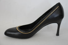 Load image into Gallery viewer, SERGIO ROSSI Ladies Black Leather Zip Detail High Heel Pumps Shoes UK4 EU37