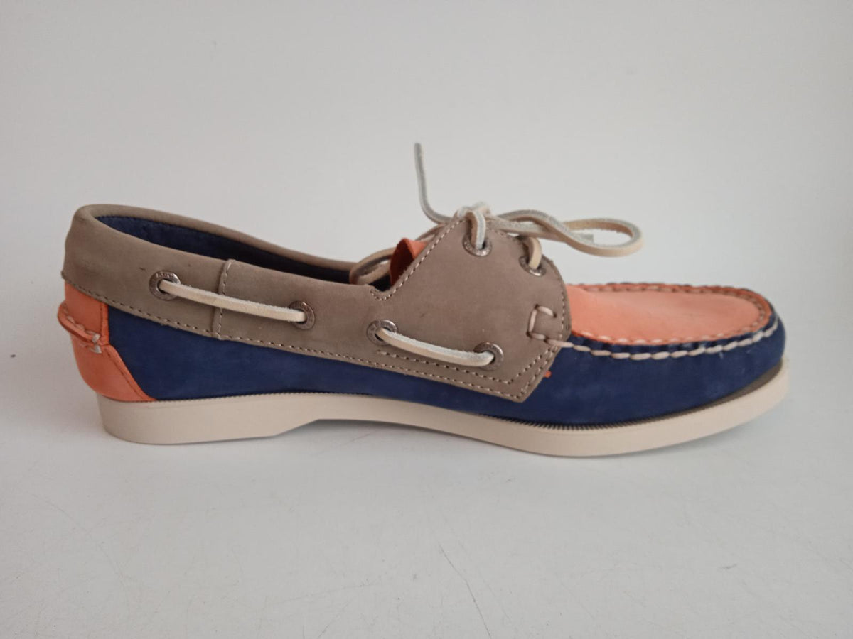 SEBAGO Ladies Pink Blue Suede Docksides Portland Boat Shoes Size UK6