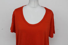 Load image into Gallery viewer, M&S Marks & Spencer Ladies Orange Short Sleeve Voop Neck T-Shirt UK16 RRP15 NEW