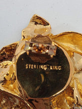 Load image into Gallery viewer, STERLING KING Ladies Gold-Tone Titania Pearl Crystal Fringe Earrings OS NEW