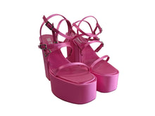 Load image into Gallery viewer, PARIS TEXAS Ladies Pink Satin Jessica Platform Sandals EU37 UK4 RRP515 NEW