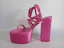 Load image into Gallery viewer, PARIS TEXAS Ladies Pink Satin Jessica Platform Sandals EU37 UK4 RRP515 NEW