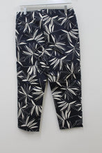 Load image into Gallery viewer, M&S Marks & Spencer Ladies Navy Blue Leaf Print Trousers UK12 RRP22.5 NEW