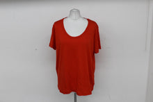 Load image into Gallery viewer, M&S Marks & Spencer Ladies Orange Short Sleeve Voop Neck T-Shirt UK16 RRP15 NEW