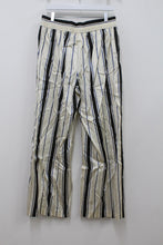 Load image into Gallery viewer, M&S Marks & Spencer Ladies Beige Black Wide Leg Trousers Reg UK8 RRP35 NEW