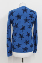 Load image into Gallery viewer, M&S Ladies Navy Blue V Neck Long Sleeve Star Print Jumper UK8 NEW RRP17.5