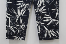 Load image into Gallery viewer, M&S Marks & Spencer Ladies Navy Blue Leaf Print Trousers UK12 RRP22.5 NEW