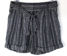 Load image into Gallery viewer, M&S Marks & Spencer Ladies Black Linen Striped Shorts UK8 EU36 RRP19.50 NEW