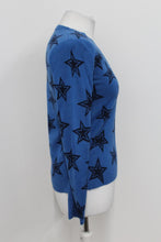 Load image into Gallery viewer, M&S Ladies Navy Blue V Neck Long Sleeve Star Print Jumper UK8 NEW RRP17.5