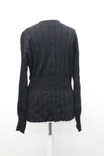 Load image into Gallery viewer, M&S Marks & Spencer Ladies Black Stretch Rib Knit Compact Jumper UK18 RRP45 NEW