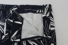 Load image into Gallery viewer, M&S Marks & Spencer Ladies Navy Blue Leaf Print Trousers UK12 RRP22.5 NEW