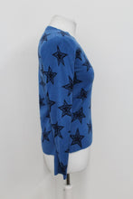 Load image into Gallery viewer, M&S Ladies Navy Blue V Neck Long Sleeve Star Print Jumper UK8 NEW RRP17.5