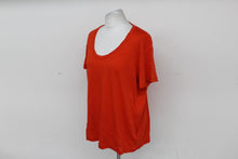 Load image into Gallery viewer, M&S Marks & Spencer Ladies Orange Short Sleeve Voop Neck T-Shirt UK16 RRP15 NEW