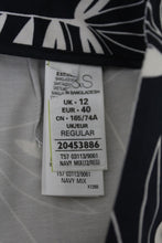 Load image into Gallery viewer, M&S Marks & Spencer Ladies Navy Blue Leaf Print Trousers UK12 RRP22.5 NEW