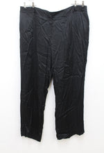 Load image into Gallery viewer, M&S Marks & Spencer Ladies Black Satin Wide Leg Trousers UK24 RRP39.5 NEW