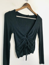 Load image into Gallery viewer, Urban Outfitters Women's Long Sleeve Cut out T-Shirt | S UK8 | Black